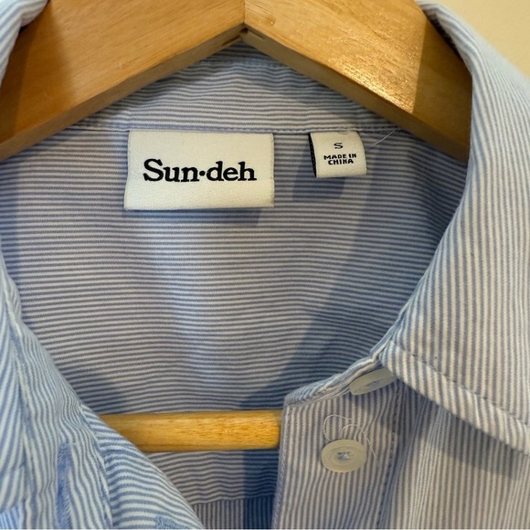 Sunday Best Blue Cropped Long Sleeve Shirt - Picture 5 of 9